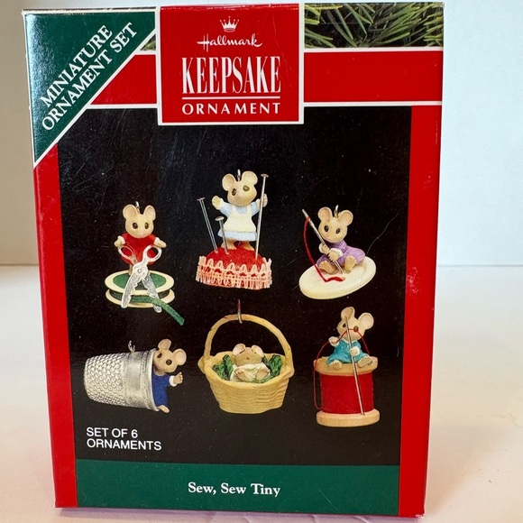 Hallmark Keepsake Minature Oraments set of 6 Sew, Sew Nice mice ornaments - Picture 1 of 7